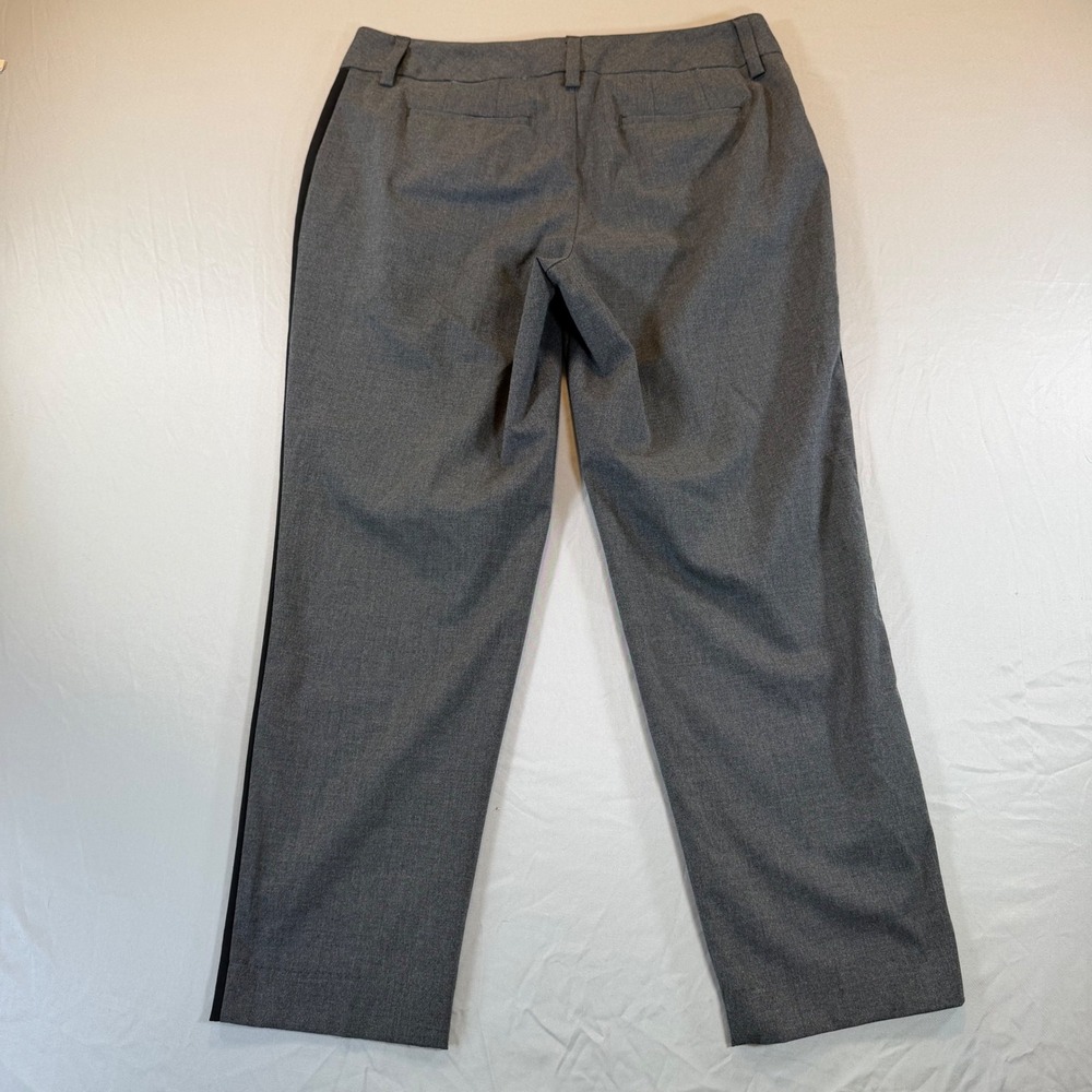 Lands End Fit 2 Slim Leg Gray Black Side Stripe Dress Pants Womens 10 Trousers - Picture 8 of 9